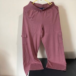 Denim & Co Beach wide legged dusty rose lounge pants XXSP